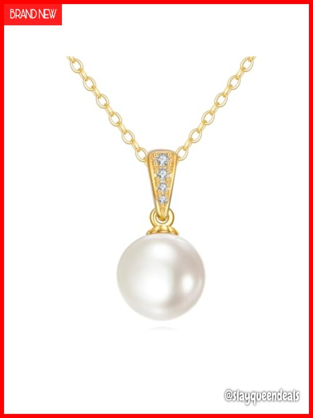 14k Gold Freshwater Pearl Pendant Necklace Celtic Style Dainty
